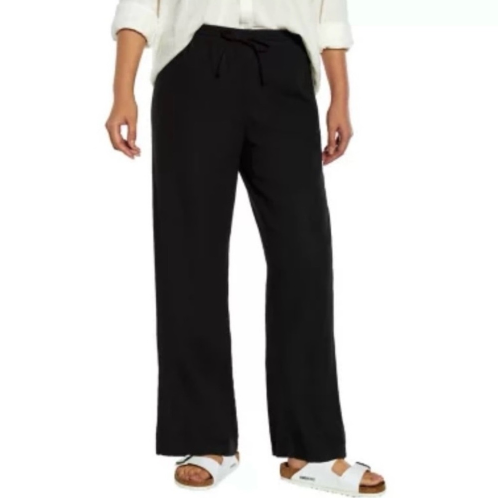 GAP Black Wide Leg Pants Relaxed Fit Elastic Waist